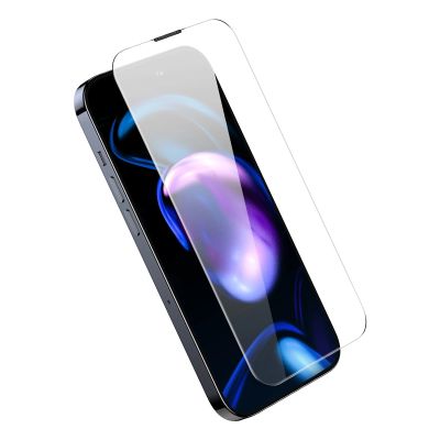 4. Baseus szkło hartowane do iPhone 14 Pro na cały ekran z osłoną na głośnik 0.3mm + ramka montażowa