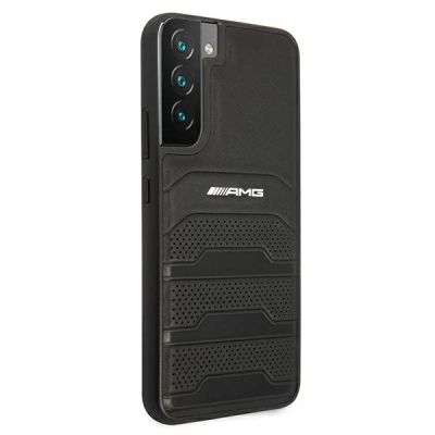 4. Etui AMG Leather Debossed Lines na Samsung Galaxy S22+ - czarne