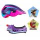 4. Kask rowerowy Rockbros TT-32SBPP-S dziecięcy z odpinaną szczęką rozmiar S - fioletowo-różowy