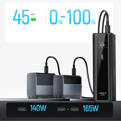 8. Powerbank Cuktech PB200U 210 W 20000 mAh 2x USB-C + USB-A z wyświetlaczem TFT i kablem USB-C 240 W - czarny