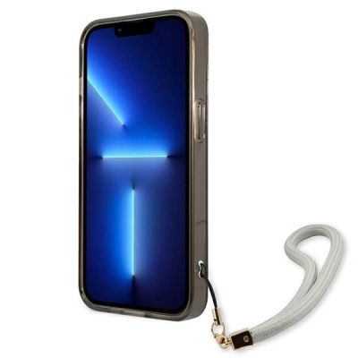 5. Etui Guess Translucent Strap na iPhone 13 mini - czarne