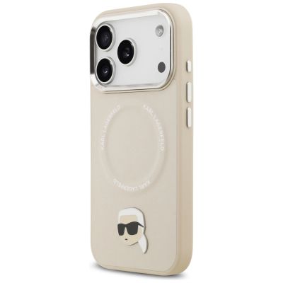 2. Etui Karl Lagerfeld Karl Pin MagSafe do iPhone 17 Pro - beżowe
