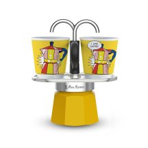 Zestaw ekspresu do kawy Bialetti Mini Express Lichtenstein + 2 filiżanki espresso