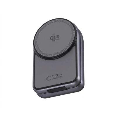 4. Ładowarka indukcyjna Tech-Protect A53 3in1 MagSafe 25W QI2.2 - ciemnoszara