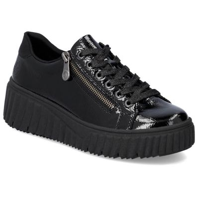 4. Buty na koturnie czarne Rieker W N2501-00