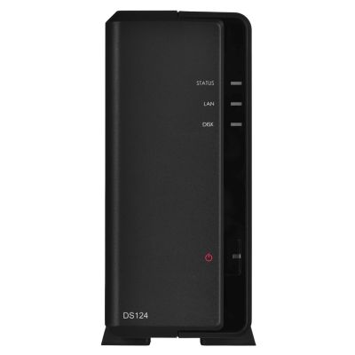 3. NAS Synology DS124; Tower; 1x (3.5" SATA HDD); Realtek RTD1619B; ,1GB DDR4, 1x 1GbE RJ-45