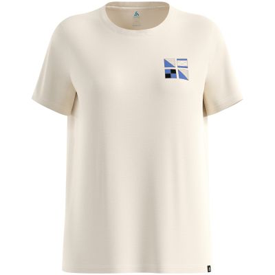 3. Koszulka z krótkim rękawem damska ODLO T-shirt crew neck s/s COTTON BLEND ODLO FLAGS beżowa