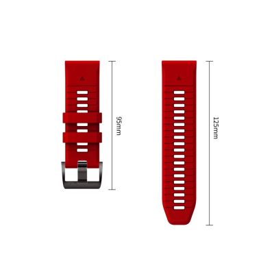 4. Pasek Tech-Protect Silicone na Garmin Fenix 5 / 6 / 6 Pro / 7 / 8 / 8 Pro / E / 9 / 9 Pro (51 mm) - czerwony