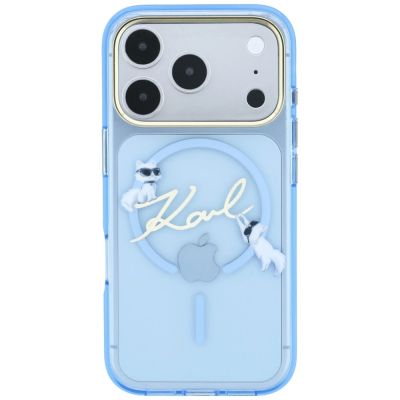 3. Etui Karl Lagerfeld Script Logo MagSafe na iPhone 18 Pro / 17 Pro - jasnoniebieskie