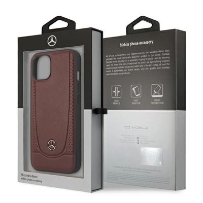 8. Etui Mercedes Leather Urban Bengale na iPhone 13 / 14 / 15 - bordowe
