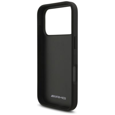 7. Etui AMG Leather Debossed Lines Logo do iPhone 17 Pro - czarne