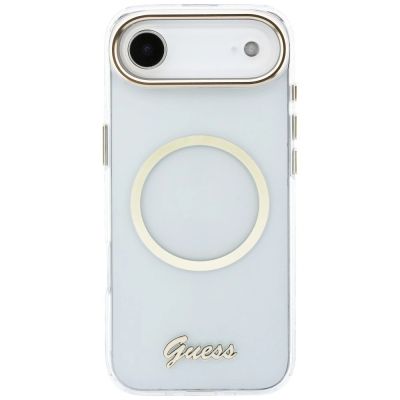 4. Etui Guess IML Script Metal MagSafe na iPhone Air - przezroczyste