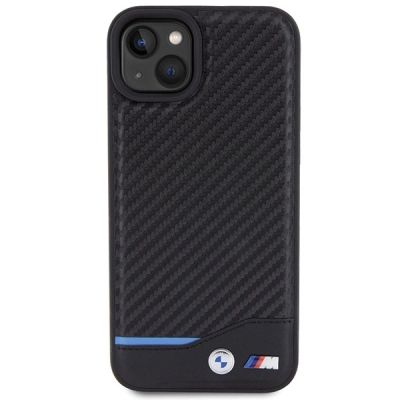 3. Etui BMW Leather Carbon na iPhone 15 Plus - czarne