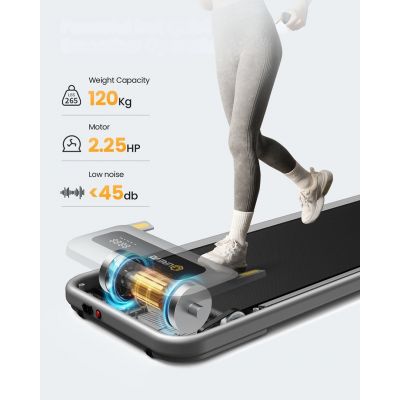 23. Bieżnia Urevo U1 Smart Walkingpad + Biurko regulowane elektrycznie TUCKANO czarny/orzech