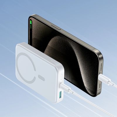 15. Powerbank Joyroom JR-W020 20W 10000mAh MagSafe + kabel USB-C - USB-C 0.25m - biały