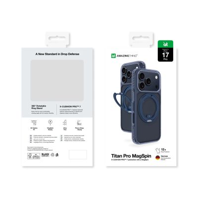 8. Etui AMAZINGTHING Titan Pro MagSpin na iPhone 17 Pro kompatybilne z MagSafe - niebieskie