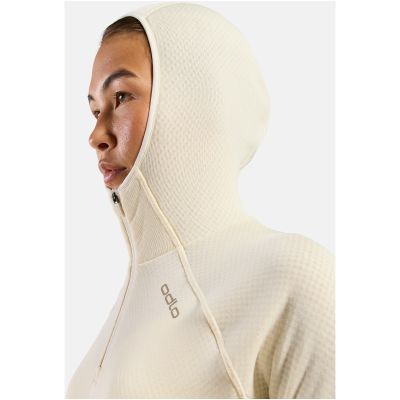 9. Bluza z kapturem damska Odlo X-ALP Mid layer hoody beżowa