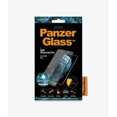 3. Szkło hartowane PanzerGlass E2E Super+ na iPhone X / XS /11 Pro - z czarną ramką