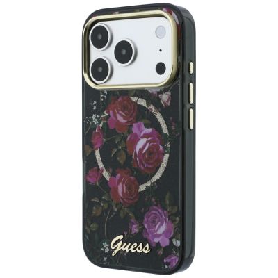 2. Etui Guess IML Glitter Blossom Roses MagSafe na iPhone 18 Pro Max / 17 Pro Max - czarne