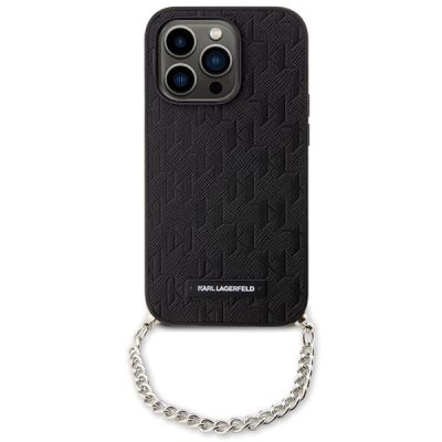 2. Etui Karl Lagerfeld Saffiano Monogram Chain na iPhone 14 Pro - czarne