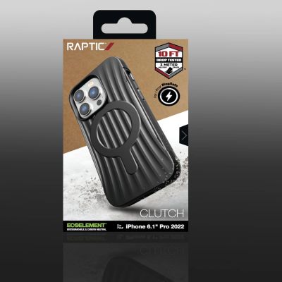 5. Raptic X-Doria Clutch Built Case etui iPhone 14 Pro z MagSafe pokrowiec plecki czarny