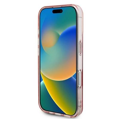 5. Etui Guess IML Rhinestones MagSafe na iPhone 16 Plus - różowe