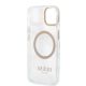 7. Etui Guess Metal Outline MagSafe na iPhone 13 - złote