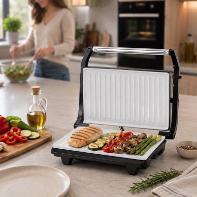 16. Grill elektryczny stołowy Esperanza Taleggio EKG006 (stołowy-zamknięty; 750W; kolor inox)
