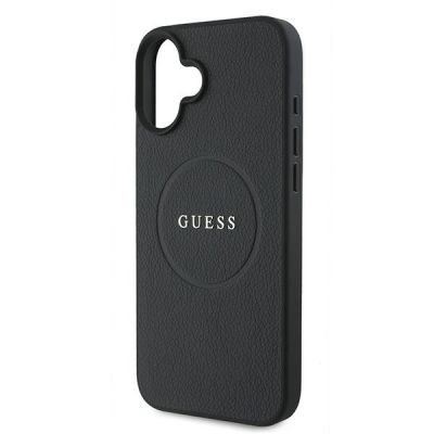 6. Etui Guess Grained Gold Ring MagSafe na iPhone 16 Plus - czarne