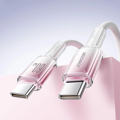 9. Kabel Joyroom S-A42 Crystal-Clear Series 60W USB-C - USB-C 1,2m - biały