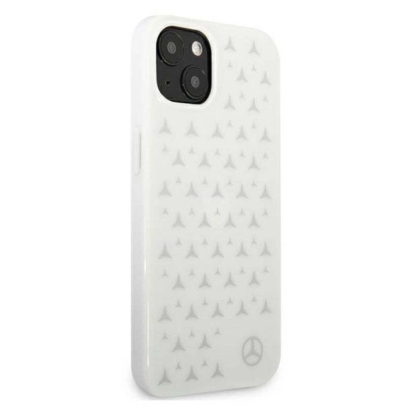 4. Etui Mercedes Silver Stars Pattern na iPhone 13 mini - białe