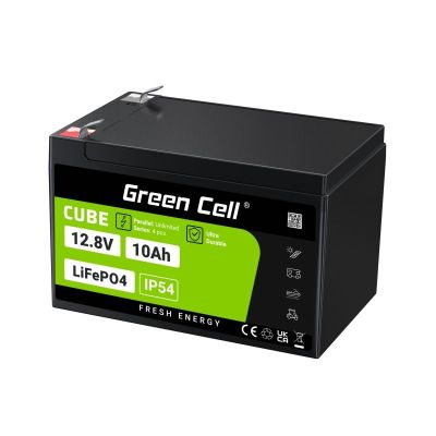 14. GREEN CELL AKUMULATOR LIFEPO4 CUBE 10AH 12V/12.8V 128WH LFPGC12V10AH