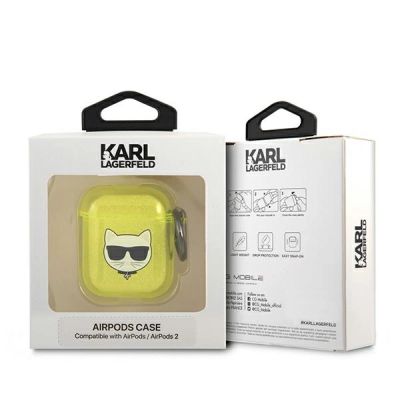 4. Etui Karl Lagerfeld Choupette na AirPods 1/2 - żółte