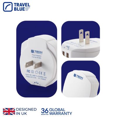 5. TRAVEL BLUE ŁADOWARKA SIECIOWA 2 USB - USA