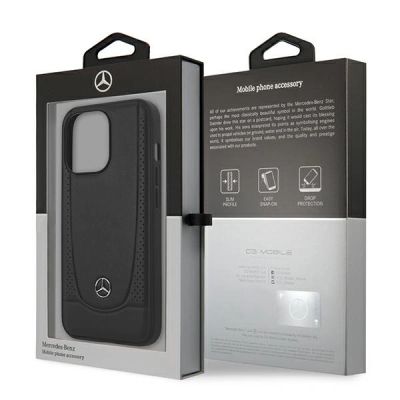 8. Etui Mercedes Leather Urban do iPhone 15 Pro Max - czarne
