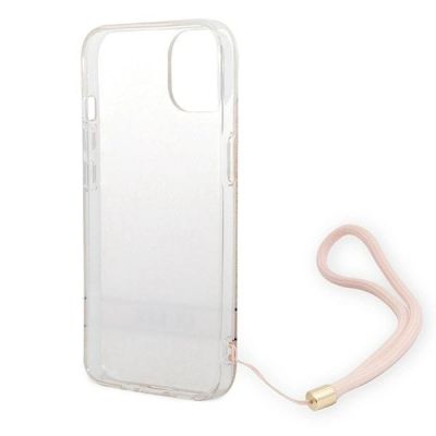 6. Etui Guess 4G Print Strap na iPhone 14 Plus - różowe