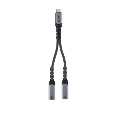 2. UNITEK ADAPTER AUDIO I ŁADOWANIA PD 2XUSB-C 15CM