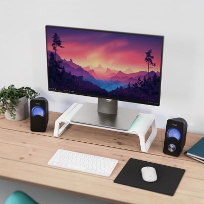 3. Podstawka pod monitor TRUST MONTA GLASS MONITOR STAND WHT (25351)