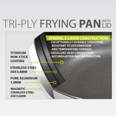 4. Patelnia z pokrywką TITANCORE 26cm MR-1260-26 MAESTRO