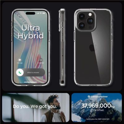 6. Etui Spigen Crystal Hybrid na iPhone 15 Pro Max - przezroczyste