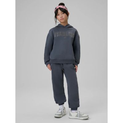 6. Bluza dresowa loose z kapturem dziewczęc 4F 4FJRSS26TSWSF2627-22S