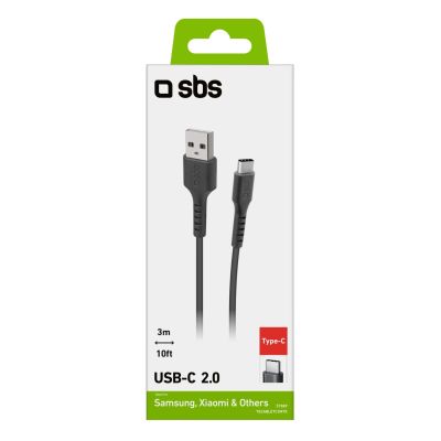 3. Kabel SBS TECABLETC3MTK USB-A - USB-C 3m - czarny