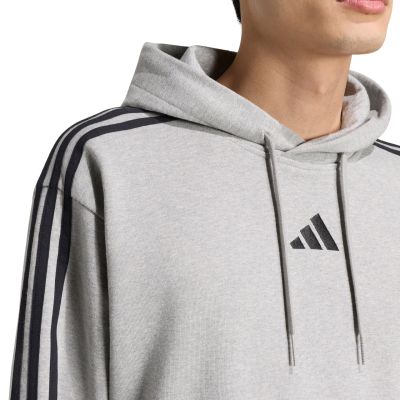 3. Bluza męska adidas Essentials 3-Stripes French Terry Hoodie szara KY4202