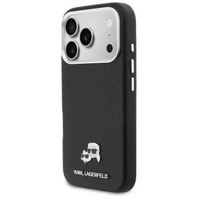 2. Etui Karl Lagerfeld Karl & Choupette Head Pins Saffiano MagSafe na iPhone 17 Pro Max - czarne