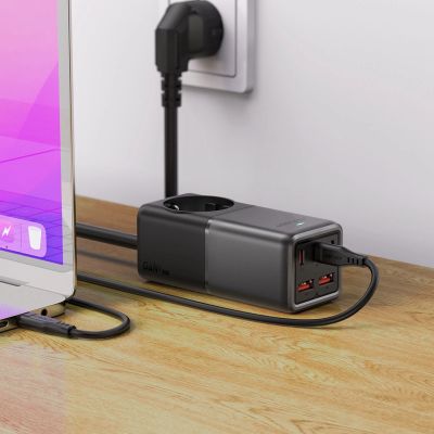 3. Ładowarka biurkowa Acefast Z2 GaN 75W PD 3x USB-C 2x USB-A - czarno-szara