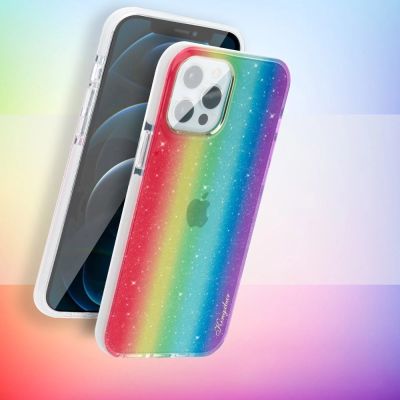 5. Kingxbar Ombre etui pokrowiec iPhone 12 Pro Max wielokolorowy