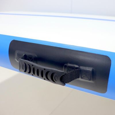 4. AIR TRUCK MATERAC GIMNASTYCZNY MATA ŚCIEŻKA AKROBATYCZNA 300X100X15CM POMPKA ELEKTRYCZNA NIEBIESKA