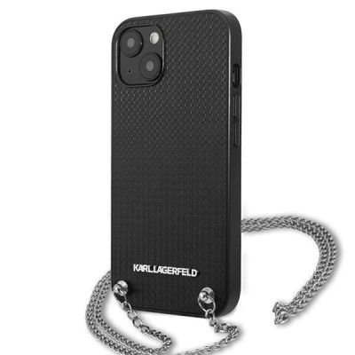 2. Etui Karl Lagerfeld Leather Textured and Chain na iPhone 13 mini - czarne