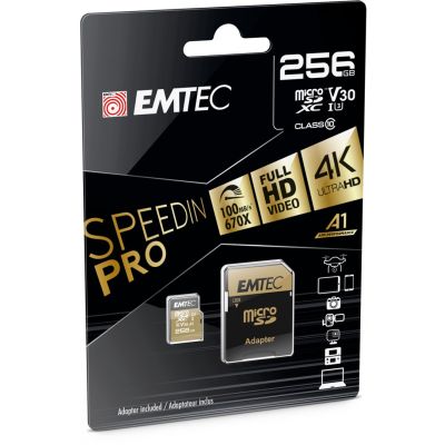 2. Emtec SpeedIN Pro 256 GB MicroSDXC UHS-I Klasa 10