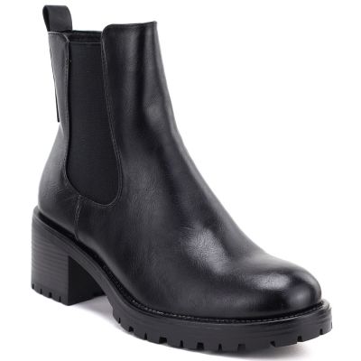 Botki damskie sztyblety na klocku ocieplane czarne Potocki SZ12742